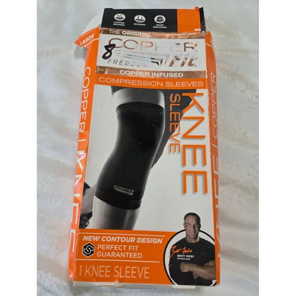 Copper Fit Black Copper-Infused Knee Sleeve - Large